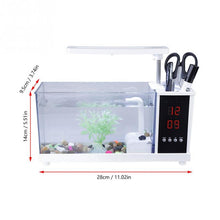 Cargar imagen en el visor de la galería, Mini acuario de escritorio con alarma y lampara led